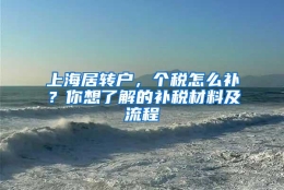 上海居转户，个税怎么补？你想了解的补税材料及流程