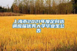 上海市2021年度定向选调应届优秀大学毕业生公告