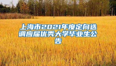 上海市2021年度定向选调应届优秀大学毕业生公告