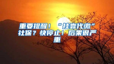 重要提醒！“挂靠代缴”社保？快停止！后果很严重