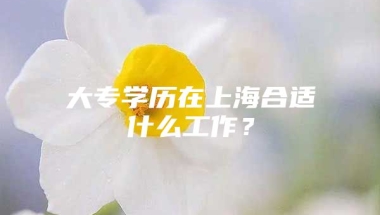 大专学历在上海合适什么工作？