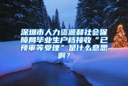 深圳市人力资源和社会保障局毕业生户档接收“已预审等受理”是什么意思啊？