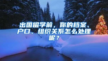 出国留学前，你的档案、户口、组织关系怎么处理呢？