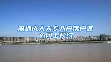 深圳成人大专入户落户怎么网上预约