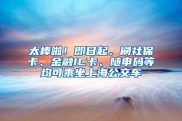 太棒啦！即日起，刷社保卡、金融IC卡、随申码等均可乘坐上海公交车