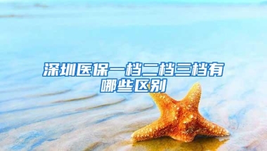 深圳医保一档二档三档有哪些区别