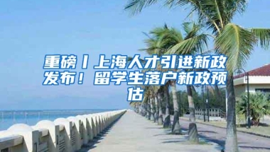 重磅丨上海人才引进新政发布！留学生落户新政预估