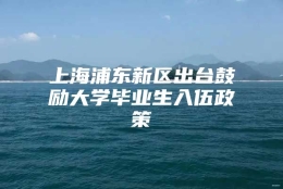 上海浦东新区出台鼓励大学毕业生入伍政策