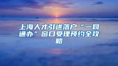 上海人才引进落户“一网通办”窗口受理预约全攻略