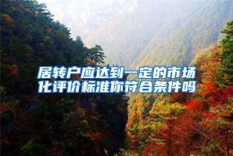 居转户应达到一定的市场化评价标准你符合条件吗