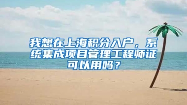 我想在上海积分入户，系统集成项目管理工程师证可以用吗？