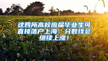 这四所高校应届毕业生可直接落户上海：分数线会继续上涨！