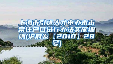 上海市引进人才申办本市常住户口试行办法实施细则(沪府发〔2010〕28号)