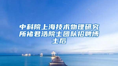 中科院上海技术物理研究所褚君浩院士团队招聘博士后