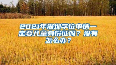 2021年深圳学位申请一定要儿童身份证吗？没有怎么办？