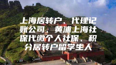 上海居转户、代理记账公司、黄浦上海社保代缴个人社保、积分居转户留学生人