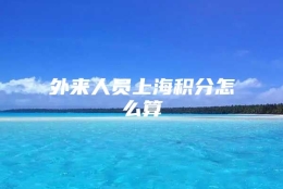 外来人员上海积分怎么算