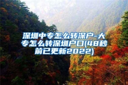 深圳中专怎么转深户-大专怎么转深圳户口(48秒前已更新2022)