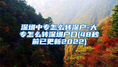 深圳中专怎么转深户-大专怎么转深圳户口(48秒前已更新2022)