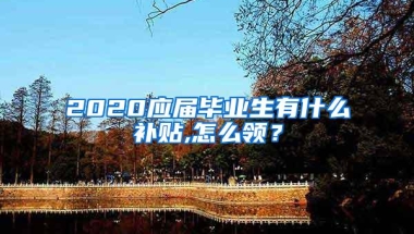 2020应届毕业生有什么补贴,怎么领？