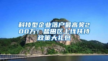 科技型企业落户最高奖200万！盐田区上线扶持政策大礼包