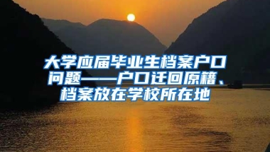 大学应届毕业生档案户口问题——户口迁回原籍、档案放在学校所在地