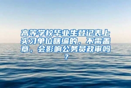 高等学校毕业生登记表上实习单位瞎编的，不需盖章，会影响公务员政审吗？