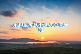 本科生可以申请入户深圳吗