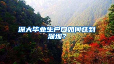 深大毕业生户口如何迁到深圳？