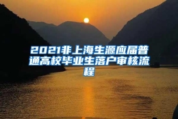 2021非上海生源应届普通高校毕业生落户审核流程