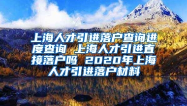 上海人才引进落户查询进度查询 上海人才引进直接落户吗 2020年上海人才引进落户材料