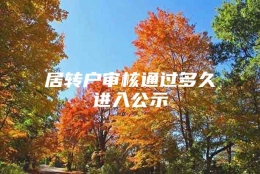 居转户审核通过多久进入公示