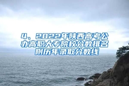 4、2022年陕西高考公办高职大专院校分数排名 附历年录取分数线