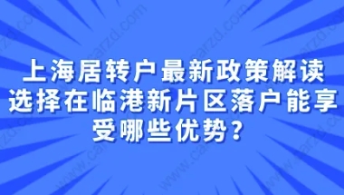 上海居转户最新政策解读,选择在临港新片区落户能享受哪些优势？