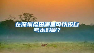 在深圳福田哪里可以报自考本科呢？