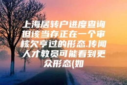 上海居转户进度查询但该当存正在一个审核欠亨过的形态.传闻人才教员可能看到更众形态(如