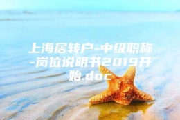 上海居转户-中级职称-岗位说明书2019开始.doc