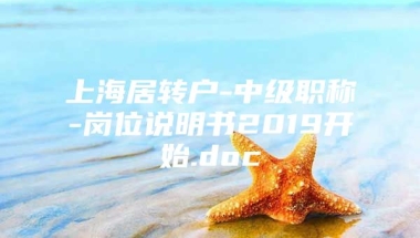 上海居转户-中级职称-岗位说明书2019开始.doc