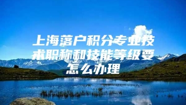 上海落户积分专业技术职称和技能等级要怎么办理