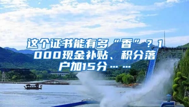 这个证书能有多“香”？1000现金补贴、积分落户加15分……