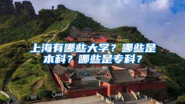 上海有哪些大学？哪些是本科？哪些是专科？