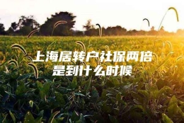 上海居转户社保两倍是到什么时候