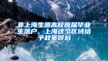 非上海生源高校应届毕业生落户，上海这个区域给予政策倾斜