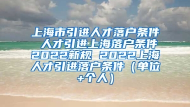 上海市引进人才落户条件 人才引进上海落户条件2022新规 2022上海人才引进落户条件（单位+个人）