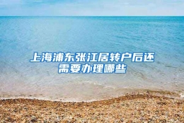 上海浦东张江居转户后还需要办理哪些