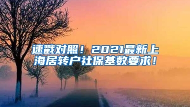 速戳对照！2021最新上海居转户社保基数要求！