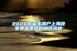 2020应届生落户上海政策申请条件时间及流程