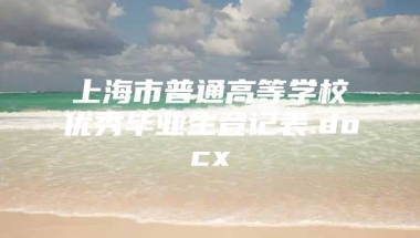 上海市普通高等学校优秀毕业生登记表.docx