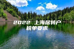 2022 上海居转户税单要求