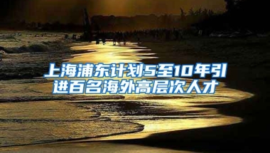 上海浦东计划5至10年引进百名海外高层次人才